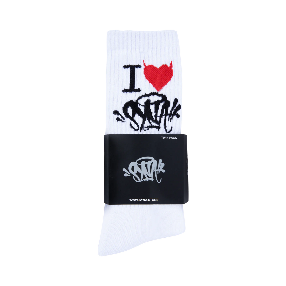 Synaworld 2PACK Socks I Love Syna - White