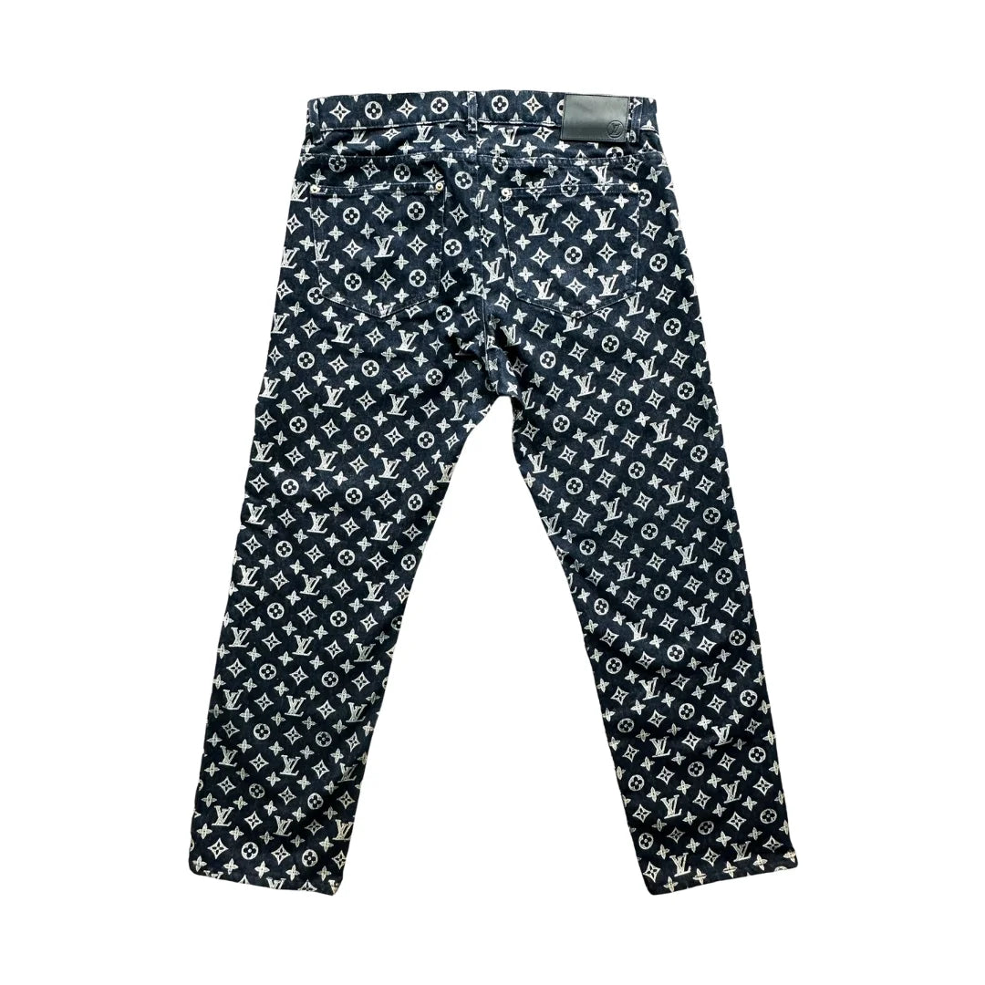 Louis Vuitton Navy Blue Kim Jones Monogram Jeans