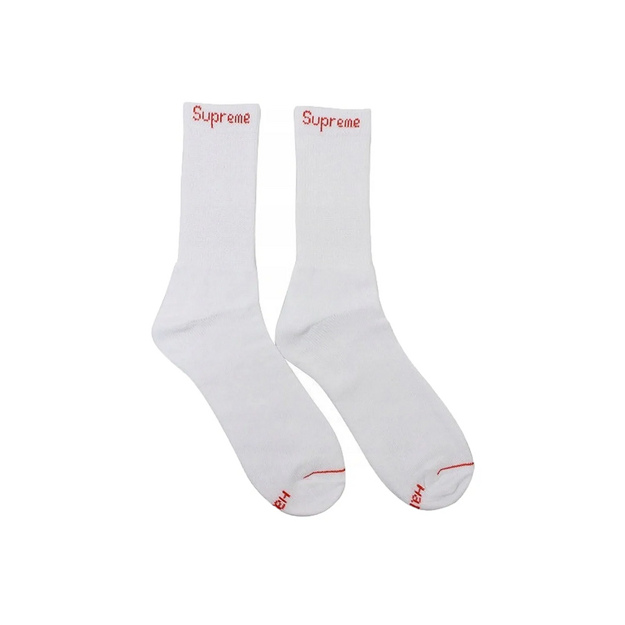 Supreme x Hanes Crew Socks White