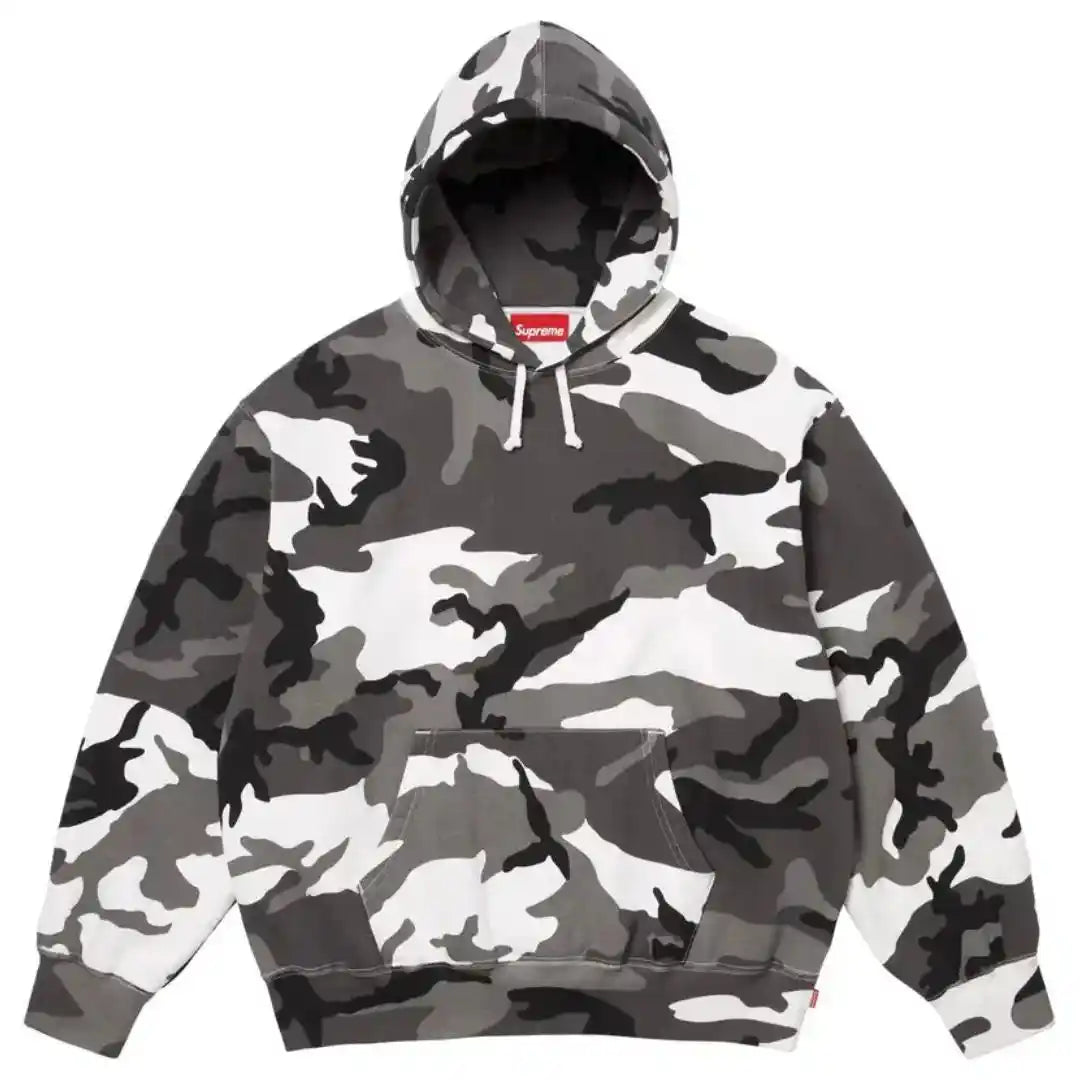 Supreme Satin Applique Hooded Sweatshirt (SS26) Snow Camo