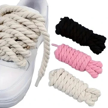 Wide White Shoelaces