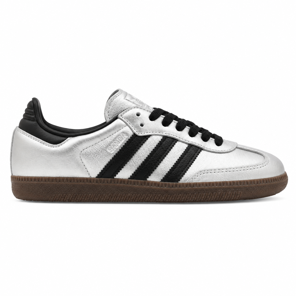 adidas Samba OG Silver Metallic Black Gum