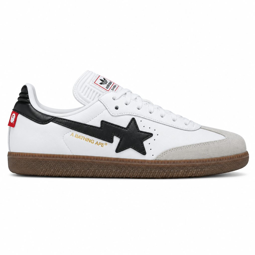 Bape x adidas Samba White Black Gum