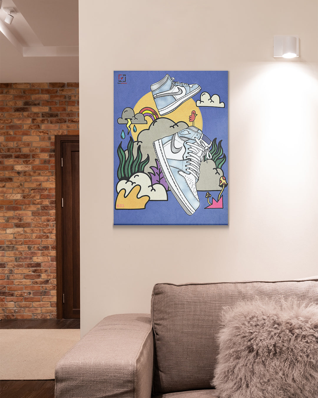Leinwandbild Air Jordan 1 High Hyper Royal