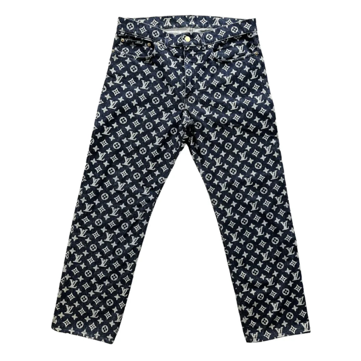 Louis Vuitton Navy Blue Kim Jones Monogram Jeans