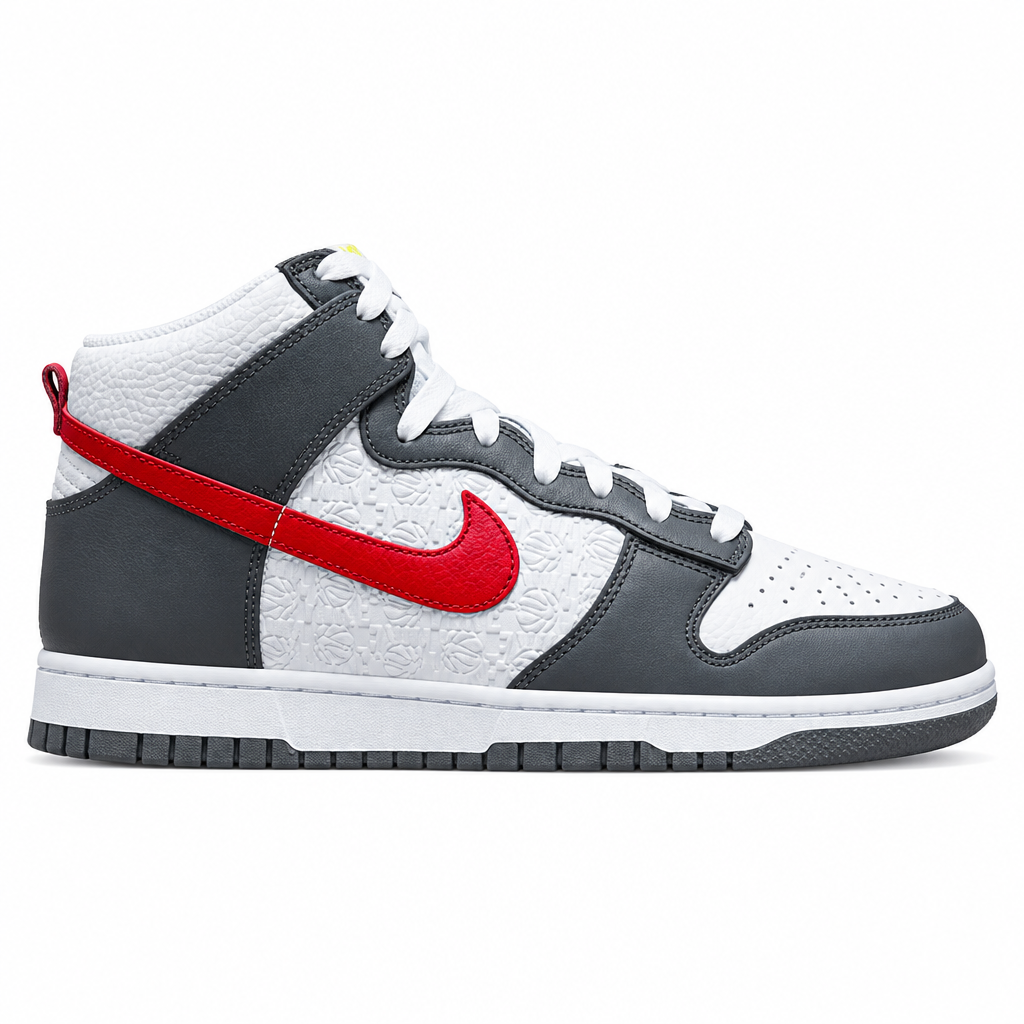 Nike Dunk High Embossed Basketball Grey Red