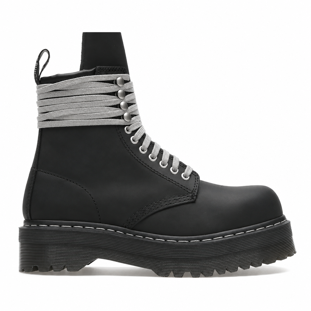 Rick Owens DRKSHDW x Dr Martens 1460 Quad Sole Steel Toe Boot Black