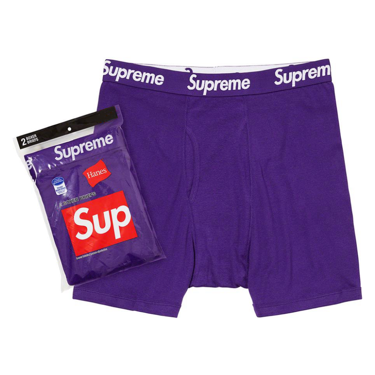 Fioletowe Bokserki Supreme Hanes Boxer Purple