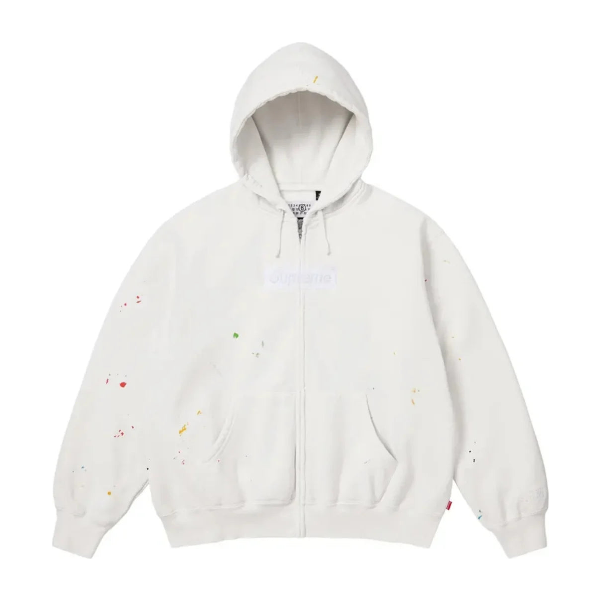 Supreme Maison Margiela Box Logo Zip Up Hoodie White