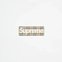 Supreme Burberry Box Logo Tee White