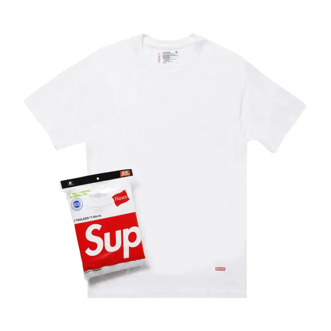 Supreme x Hanes Tagless Tees White