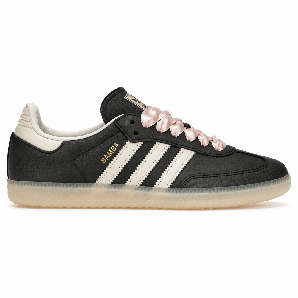 adidas Samba OG Black Pink Ribbon Laces - SneakersJoint