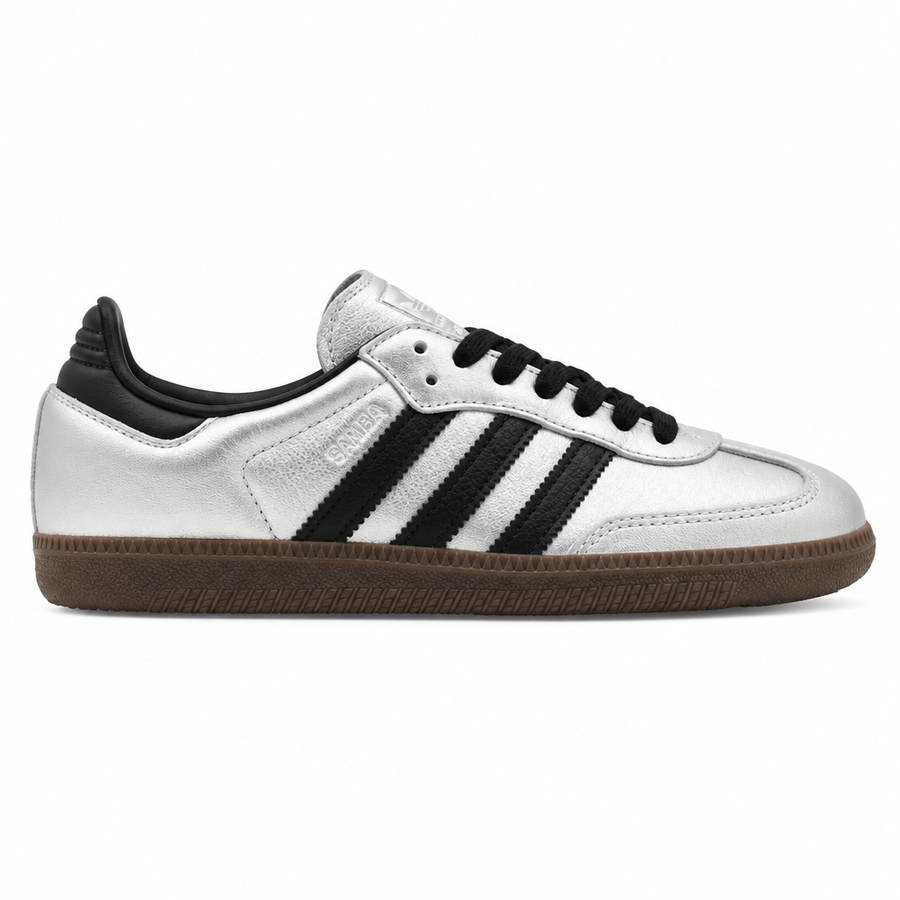 adidas Samba OG Silver Metallic Black Gum