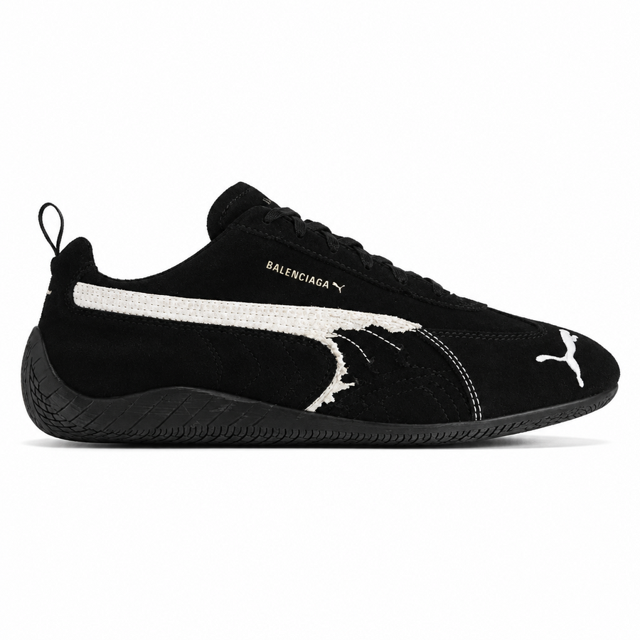 Balenciaga x Puma Speedcat Suede Distressed Black White