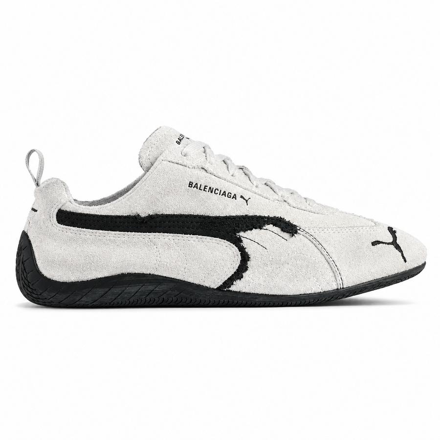 Balenciaga x Puma Speedcat Suede Distressed White Black