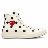Comme des Garçons x Converse Chuck Taylor All-Star 70s Hi CDG PLAY Polka Dot White