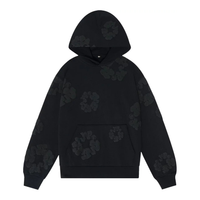 Denim Tears Cotton Wreath Hoodie Black Monochrome