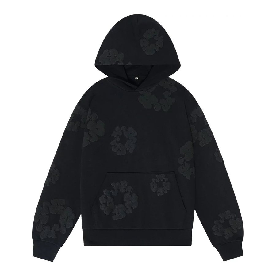 Denim Tears Cotton Wreath Hoodie Black Monochrome