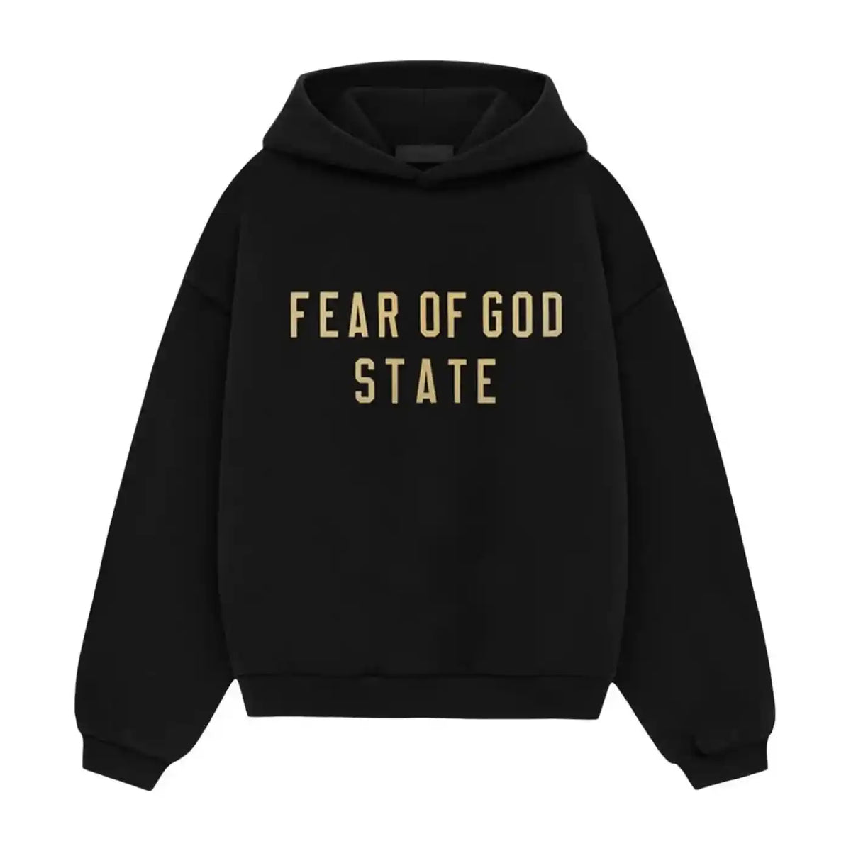 Fear of God Essentials Black Gold Fleece Hoodie