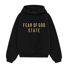Fear of God Essentials Black Gold Fleece Hoodie