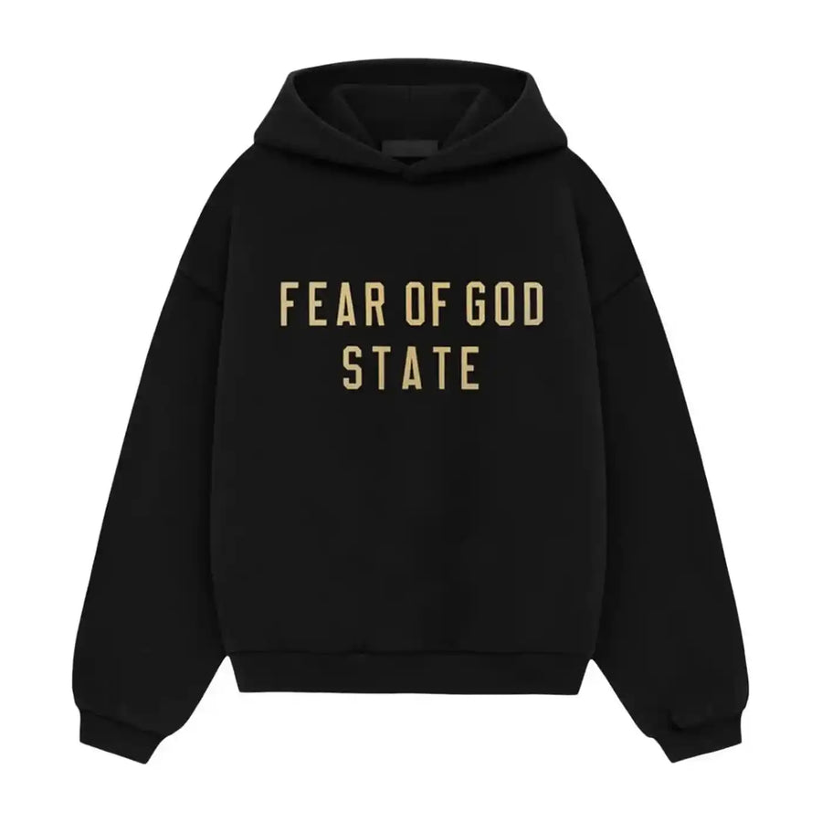 Fear of God Essentials Black Gold Fleece Hoodie