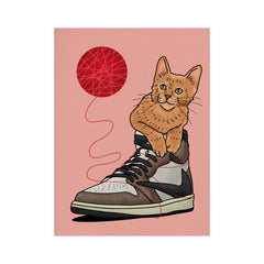 Leinwandbild Air Jordan 1 High Travis Scott Mocha Cat