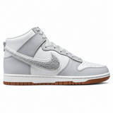 Nike Dunk High Retro Chenille Swoosh White Grey