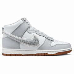 Nike Dunk High Retro Chenille Swoosh White Grey