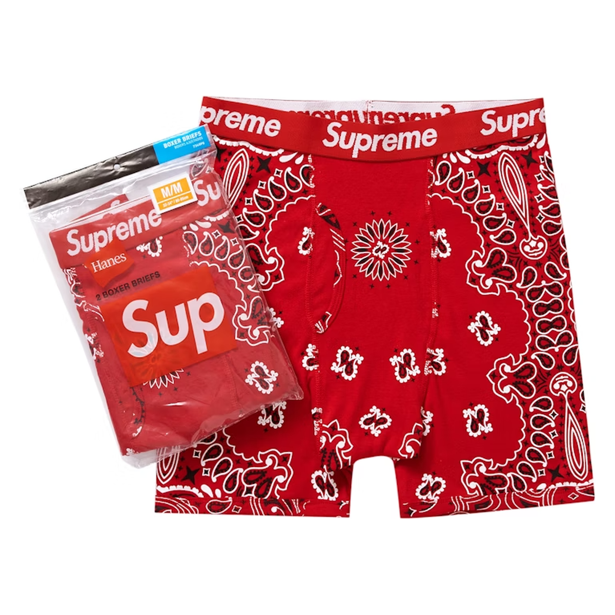 Czerwone Bokserki Supreme Hanes Bandana Boxer Red