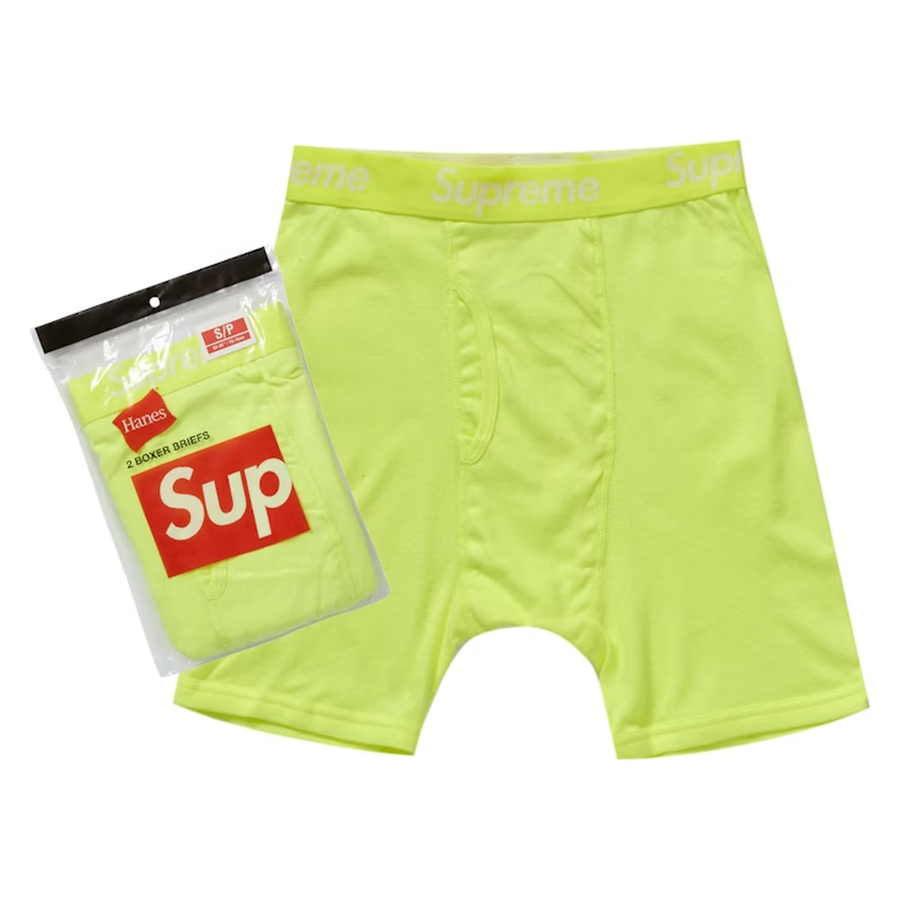 Żółte Bokserki Supreme Hanes Boxer Fluorescent Yellow