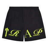 Trapstar Script Shell Shorts - Black/Slime