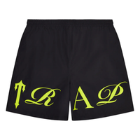 Trapstar Script Shell Shorts - Black/Slime