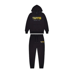 Trapstar Decoded Chenille Hooded Tracksuit Black/Yellow