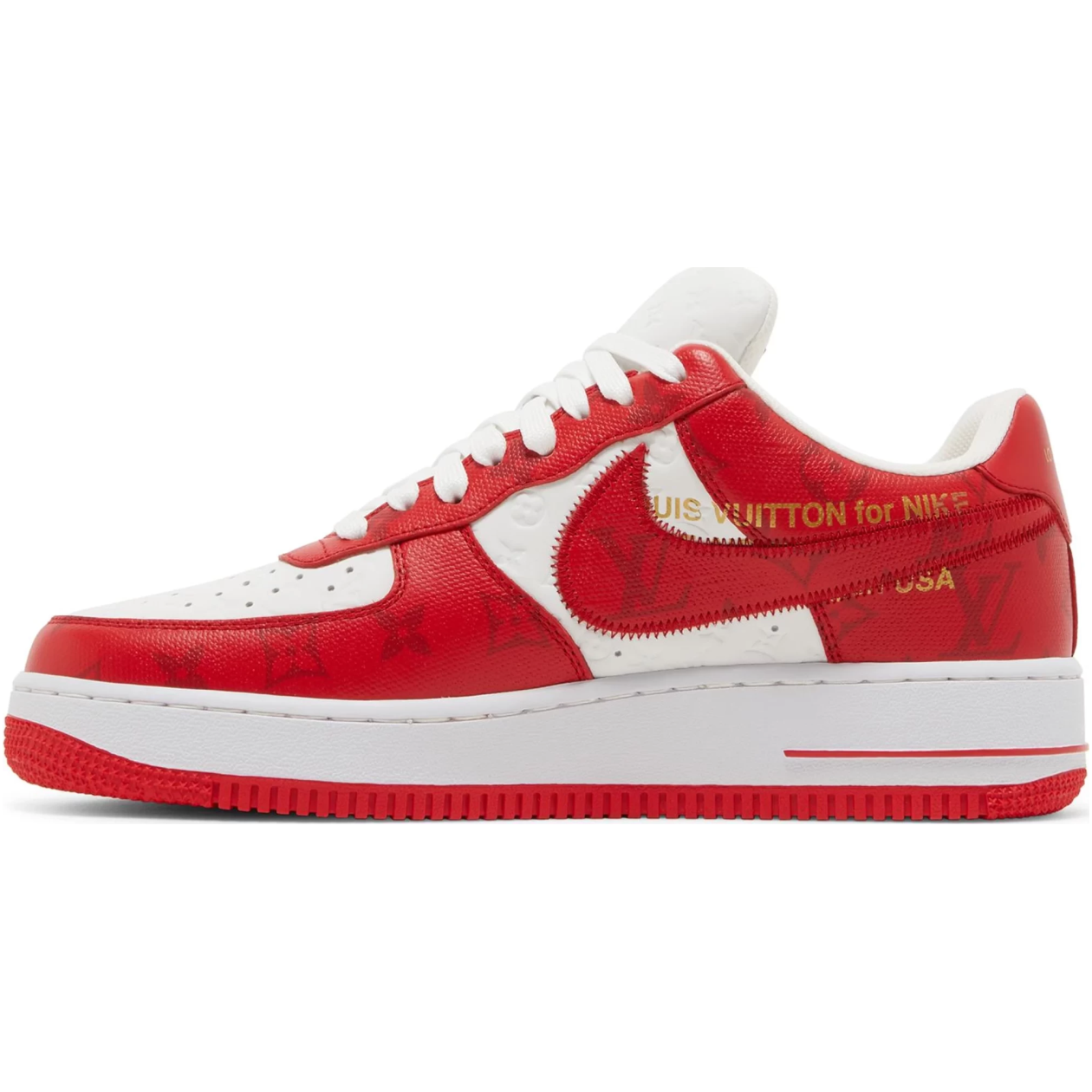 Louis Vuitton x Air Force 1 Low White Comet Red