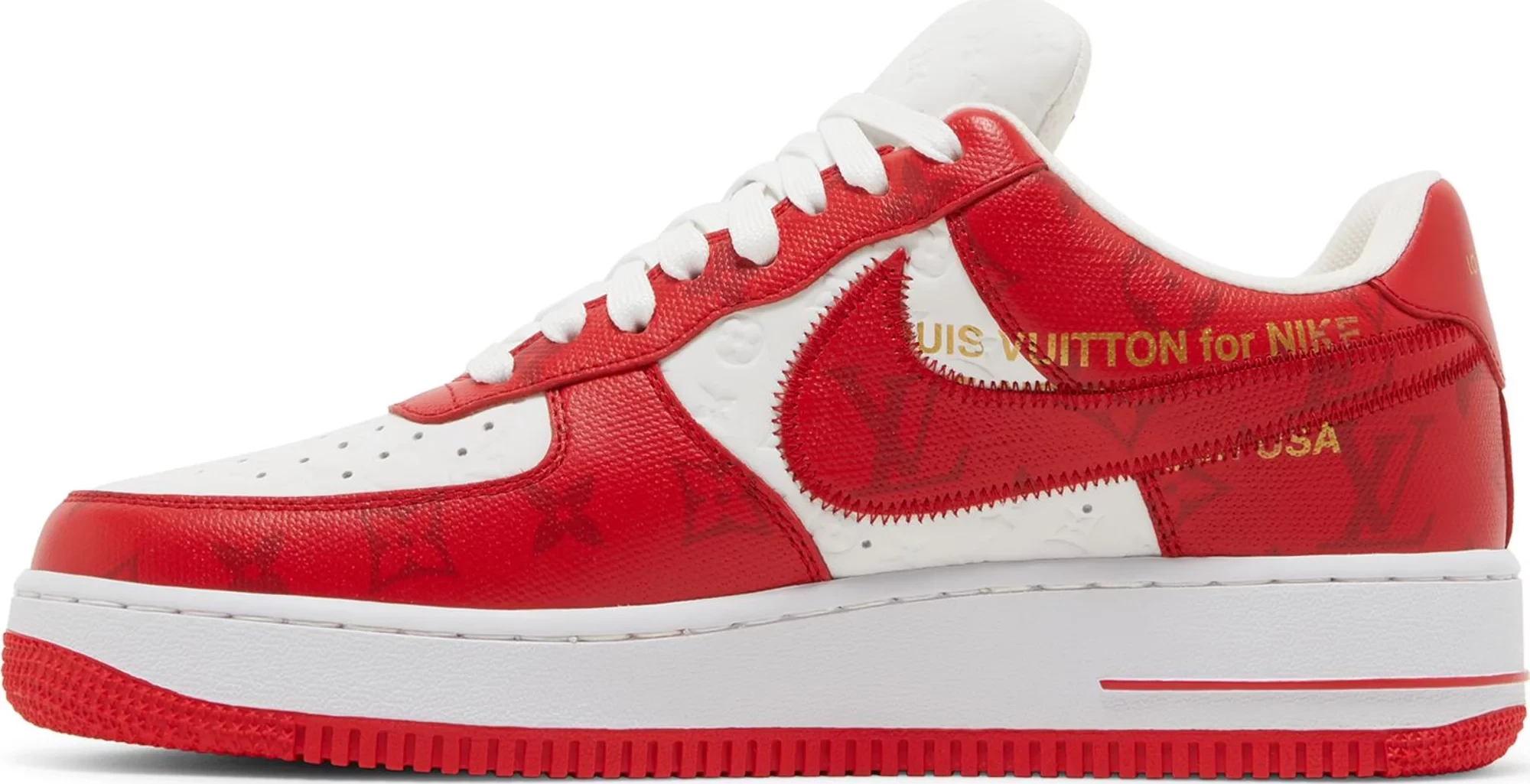 Nike x Louis Vuitton Air Force 1 by Virgil Abloh White / Comet Red Low  Top Sneakers