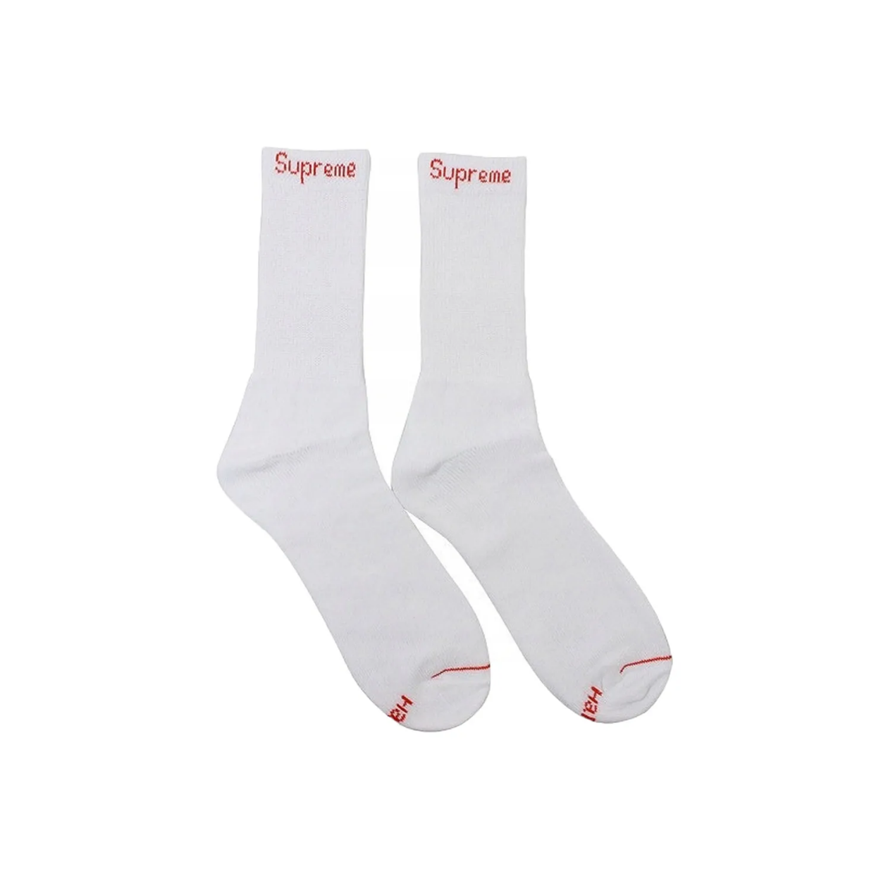 Supreme x Hanes Crew Socks White