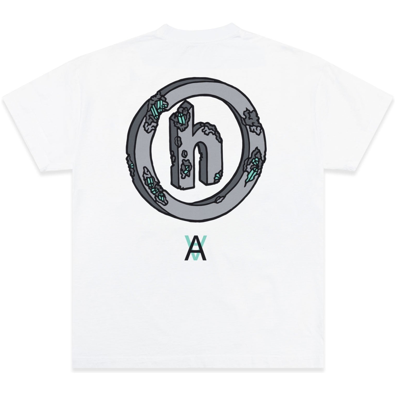 Eroded H Logo Tee White