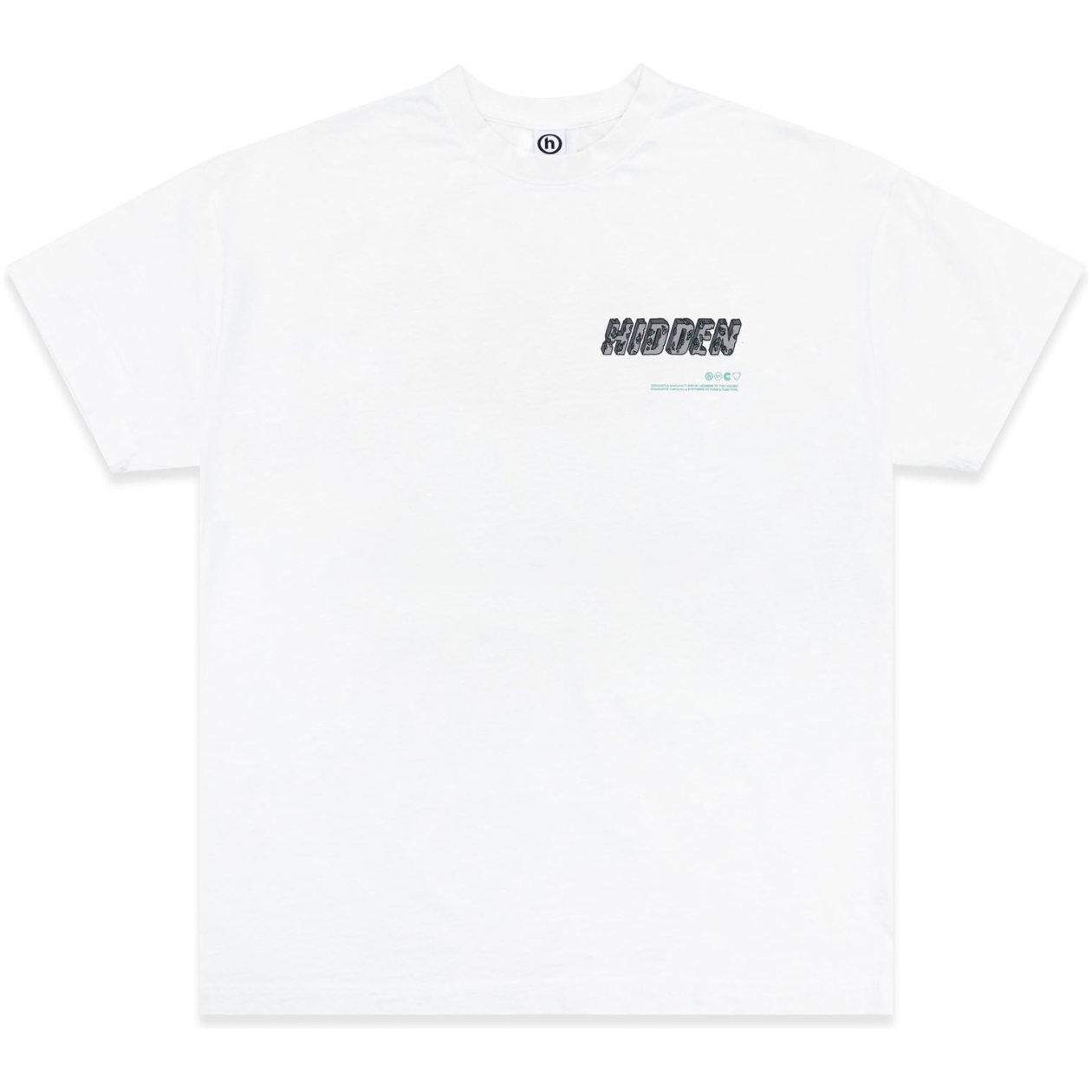 Eroded H Logo Tee White