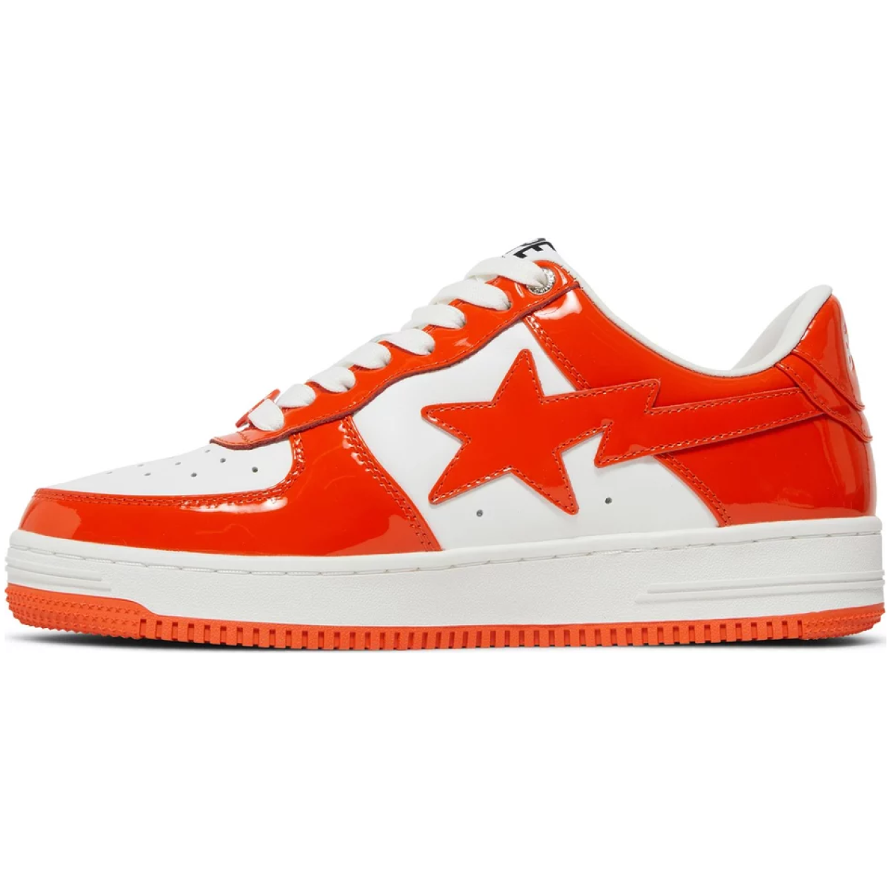 A Bathing Ape Bape Sta Patent Leather Orange White