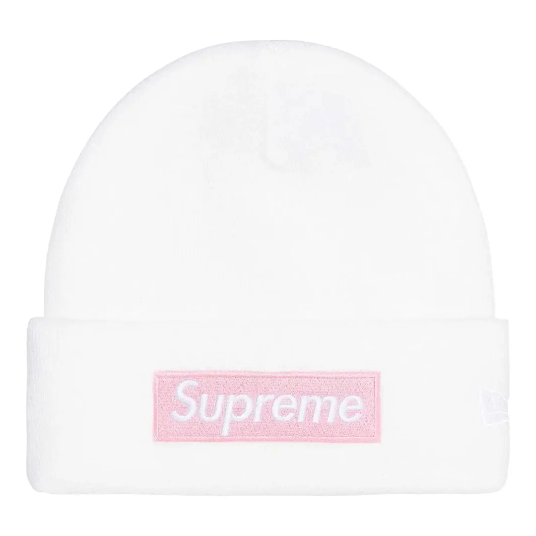 Supreme New Era Box Logo Beanie White (FW25)