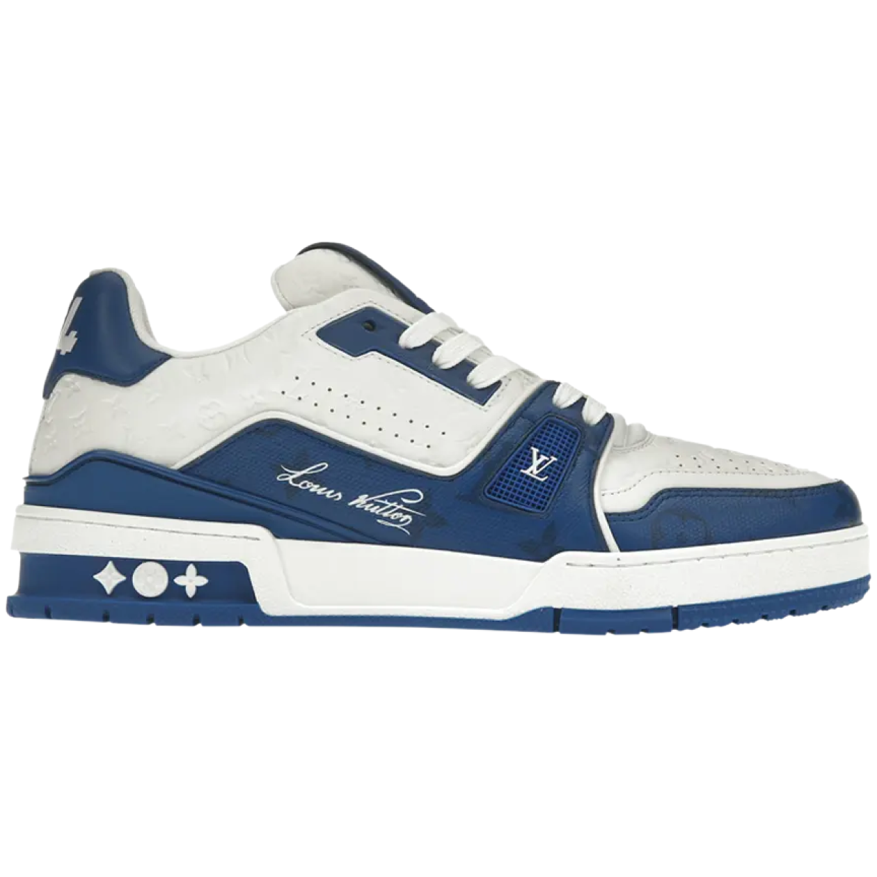 Louis Vuitton LV Trainer Blue White Signature