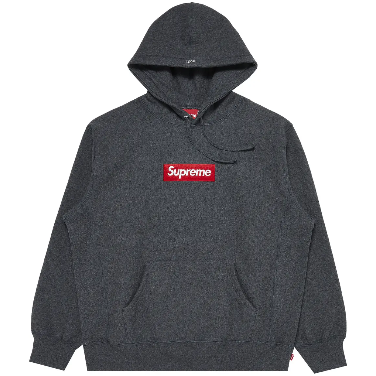 Supreme Box Logo Hooded Sweatshirt (FW21) Charcoal