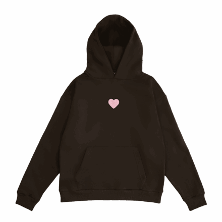 Heart Hoodie – Brown
