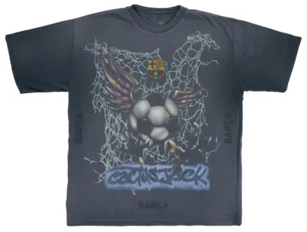 Cactus Jack by Travis Scott x FC Barcelona Washed Spray Logo Tee Black