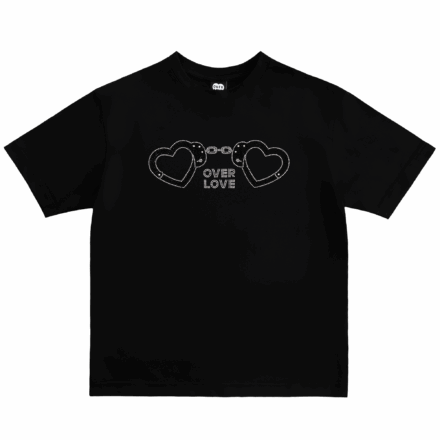 Handcuffs Crystals T-Shirt – Black