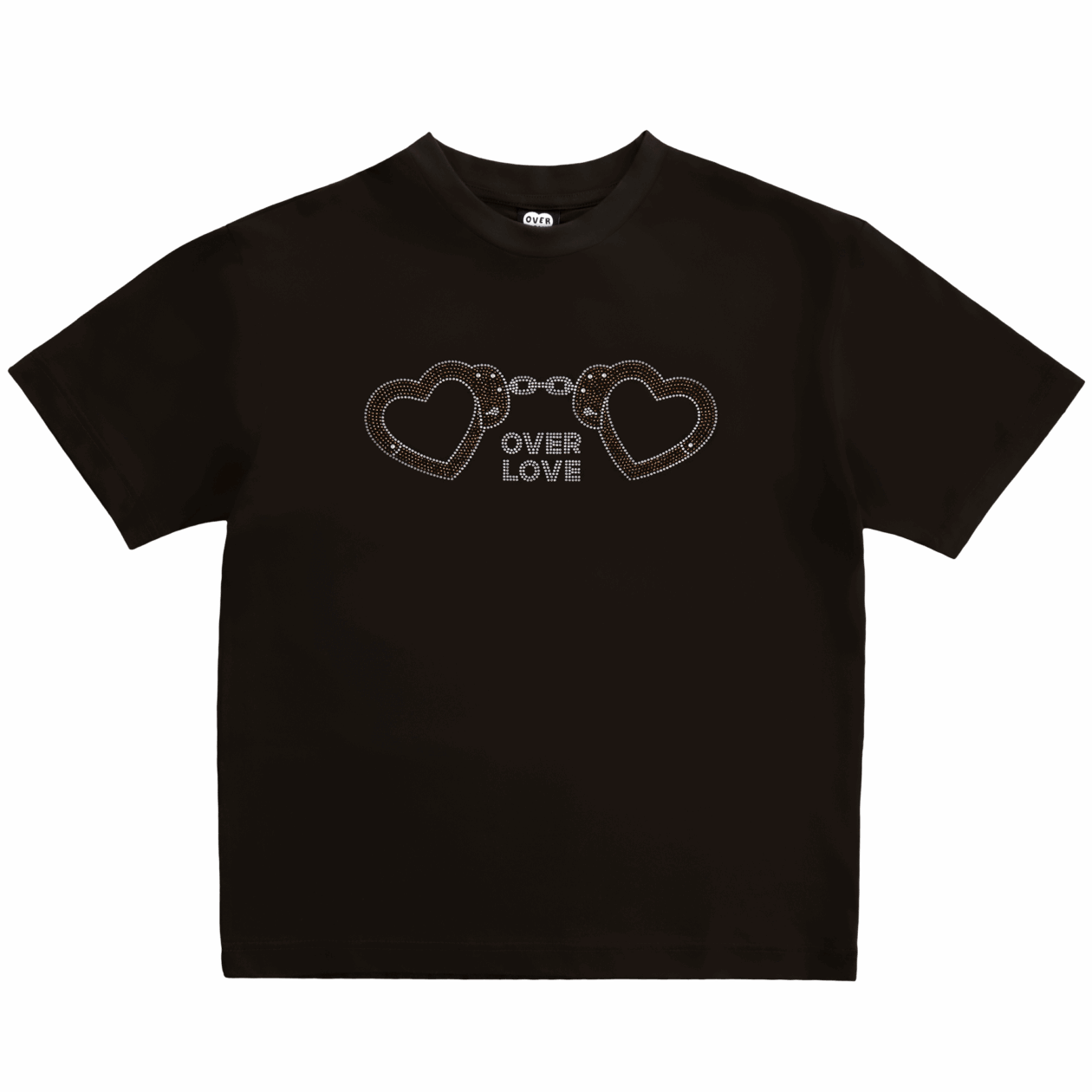 Handcuffs Crystals T-Shirt – Brown