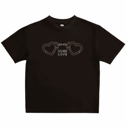 Handcuffs Crystals T-Shirt – Brown