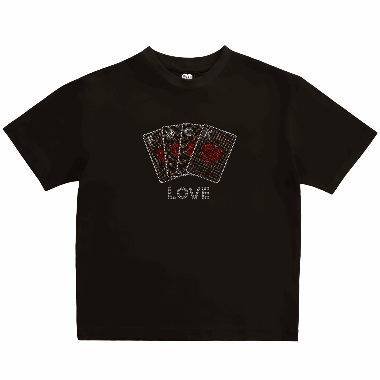 F*ck Love Crystals T-Shirt - Brown