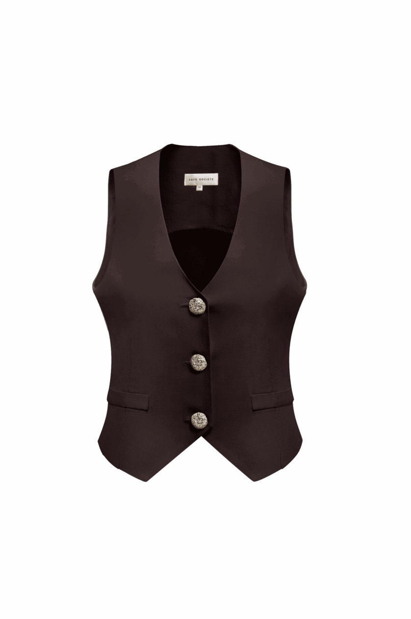 Cafe Societe Kamizelka Daisy (Chocolate Brown)
