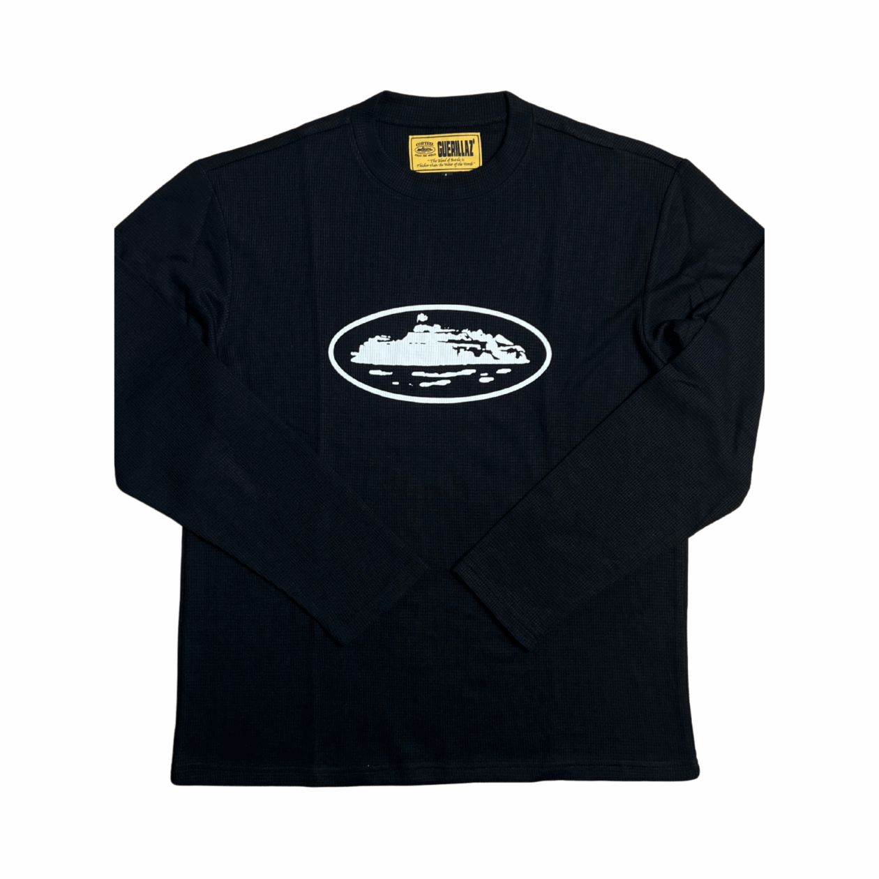 Corteiz Alcatraz Waffle Longsleeve Black/White